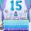 2 Luftballons Zahl 15, Nummer Luftballon Blau Mädchen Junge Jungs,40" Riesen Aufblasbar Helium Folienballon Blue Ballons Figuren für Geburtstag 15.Jahre Kinder Jungen Party Dekoration (xxxl 100cm)