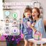 Dislocati Karaoke Maschine mit 2 Mikrofon Kinder Bluetooth, Geschenk Spielzeug Mädchen 3-12 Jahre, Tragbarer Karaoke Mikrofon Set mit DSP & LED-Lichtern Ideale für Familie, Freunde und Kinder
