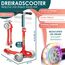 KIDIZ® Roller Kinder Scooter X-Pro2 Dreiradscooter mit PU LED Leuchtenden Räder Kinderroller faltbar Tret-Roller höhenverstellbarer Cityroller Kinderscooter für Jungen Mädchen 3-12 Jahre, Rot
