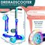 KIDIZ® Roller Kinder Scooter X-Pro2 Dreiradscooter mit PU LED Leuchtenden Räder Kinderroller faltbar Tret-Roller höhenverstellbarer Cityroller Kinderscooter für Jungen Mädchen 3-12 Jahre, Blau