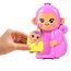 Polly Pocket Puppen & Spielset mit Tieren und 13 Accessoires, 2-in-1 Affenmama und Baby, tragbare Tasche und Tierspielzeug, HWP04