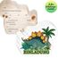 Tixlux 12 Einladungskarten zum Kindergeburtstag, 12 x 10 cm Dinosaurier Einladungskarten, Geburtstagseinladungen für Jungen und Mädchen, Geburtstagseinladungen Kinder Geburtstagsfeier Kinderparty