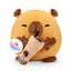 Snackles, Series 2, Capybara (Kung Fu Tea, Bubble Tea), Kuschelig-weiches, beruhigendes, 20 cm großes Plüschspielzeug mit lizenziertem Snackmarken-Accessoire (Capybara)
