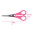 Westcott Kinderschere Pink Rechtshänder | Schere mit integrierter 5 cm Skala | Bastelschere 13 cm (5") ideal für Kinderhände | Sicherheit durch abgerundete Spitze | E-21591 00