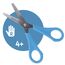 Westcott Kinderschere Blau Rechtshänder | Schere mit integrierter 5 cm Skala | Bastelschere 13 cm (5") ideal für Kinderhände | Sicherheit durch abgerundete Spitze | E-21592 00