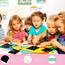 Vicloon Kratzbilder Kinder, 50 Blätter Regenbogen Kratzpapier,5 Holzstifte,4 Malschablonen, Magic Scratch Book, Kratzpapier Set zum Zeichnen und Basteln, 8.5 * 8.5cm…