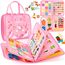hahaland Activity Board Montessori Spielzeug, 7 in 1 Busy Board, Motorikspielzeug und Lernspielzeug Entwickeln Sensory Feinmotorik, Busy Book für Reise Autofahrt, Geschenk Mädchen 3 Jahre (Einhorn)