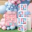 Luftballons Rosa Blau mit Baby Box, 123 Stück Gender Reveal Ballon Girlande aus Luftballons Blau, Rosa und Konfetti-Ballons, 4 Ballonboxen 27 Buchstaben(A-Z+B), für Gender Reveal Party, Baby Shower.