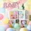 Babyparty Boxen Deko für Mädchen Jungen, 4 Stück Transparente Ballon Boxen mit 27 Buchstaben(B+A-Z), Baby Luftballon Box für Baby Shower 1. Geburtstag, Babyparty Box Dekorationen, Gender Reveal Party