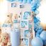 Babyparty Boxen Deko für Mädchen Jungen, 4 Stück Transparente Ballon Boxen mit 27 Buchstaben(B+A-Z), Baby Luftballon Box für Baby Shower 1. Geburtstag, Babyparty Box Dekorationen, Gender Reveal Party