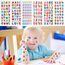 Cobee 3D Nummern Buchstaben Aufkleber für Kinder, 12 Blätter Bunte Alphabet Aufkleber geschwollene Kinder Aufkleber Selbstklebende Nummern Aufkleber DIY Dekoration Aufkleber für Mädchen Jungen