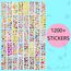 Sticker Kinder 1200+, IKWOLETI 3D Sticker Set für Kinder und Kleinkinder, Aufkleber Kinder inkl. Dino, Tiere, Zahlen, Buchstaben, Autos und Mehr (40 Blätter)