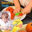 Kindermesser 16-teiliges Kinder Sicherheit Kochmesser Küchenmesser Set mit Gemüse Ausstechformen, Holzmesser, Schneidebrett etc. Montessori Spielzeug als Geburtstagsgeschenk für Kinder ab 3 Jahren
