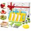 Kindermesser 16-teiliges Kinder Sicherheit Kochmesser Küchenmesser Set mit Gemüse Ausstechformen, Holzmesser, Schneidebrett etc. Montessori Spielzeug als Geburtstagsgeschenk für Kinder ab 3 Jahren