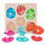 YGJT Greifpuzzle Holzpuzzle ab 1 Jahr | Montessori Holzspielzeug 12-36 Monate Mädchen und Jungen | Dino Eier Steckpuzzle Kinder Sortierspiel Motorikspielzeug Lernspielzeug | Ostern Geschenk für Baby