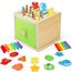XIAPIA Montessori Spielzeug ab 1 2 3 Jahre, 3-in-1 Baby Montessori Sortierspiel, Kinder Holzspielzeug Motorikspielzeug ab 1 Jahr Junge Mädchen, Lernspiel Geschenke 1. Geburtstag Kindertag Weihnachten