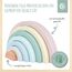 Bieco Holz Regenbogen Baby Pastell | Steckspiel | Spielzeug Stapelturm Montessori Holzspielzeug ab 0 Monaten Holzregenbogen Stapel