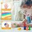 Gibot Kleinkinder Wachsmalstifte, Montessori Spielzeug, 12 Farben Buntstifte, Sicher Stapelbares Spielzeug, Geburtstags/Weihnachtsgeschenke für Kinder