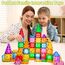 Katiago Magnetische Bausteine, 64 Teile Magnet Bausteine Spielzeug Kinder 3D Farbenfrohe Starterset Magnetische Bauklötze mit 1 Auto für Kinder ab 3 4 5 6 Jahre Geburtstag Geschenk