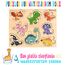 PikatoyZ® Holzpuzzle ab 1 Jahr, 2 und 3 Jahre – Montessori Steckspiel mit Dinosauriern – Lernspielzeug für Jungen Kinder
