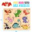 PikatoyZ® Holzpuzzle ab 1 Jahr, 2 und 3 Jahre – Montessori Steckspiel mit Dinosauriern – Lernspielzeug für Jungen Kinder