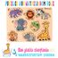 PikatoyZ® Steckspiel ab 1 Jahr, 2 und 3 Jahre – Montessori Holzpuzzle für Jungen und Mädchen Kinder – Holzspielzeug mit Dschungeltieren