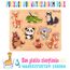 PikatoyZ® Kinderpuzzle ab 1, 2 und 3 Jahre – Montessori Lernspiel mit Waldtieren – Holzpuzzle Steckspiel für Jungen und Mädchen – Geschenkidee für Kinder