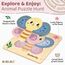 Airlab Montessori Spielzeug Holzpuzzle für Kinder, Holzspielzeug Puzzle ab 1 2 3 Jahre, Baby Steckpuzzle mit Aufbewahrungstasche, 4er-Set Puzzle Lernspielzeug Pädagogisches Spielzeug Geschenk
