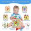 KMTJT Motorikwürfel ab 1 Jahr | Motorikspielzeug ab 1 Jahr | Aktivitätswürfel Steckspiel Holz ab 12 18 Monate Baby | Geschenk Mädchen Jungen | Kinder Montessori Holzspielzeug ab 1 2 3 Jahr (Blau)