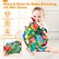 hahaland Baby Spielzeug 0 6 Monate Dinosaurier Babybuch, Sensorisches Stoffbuch mit Schwanz,Interaktive Fühlbuch Knisterbuch Babyspielzeug ab 0-6 Monate,Quiet Book Weihnachten Geschenk für Neugeborene