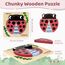 Airlab Montessori Spielzeug Holzpuzzle für Kinder, Holzspielzeug Puzzle ab 1 2 3 Jahre, Baby Steckpuzzle mit Aufbewahrungstasche, 4er-Set Puzzle Lernspielzeug Pädagogisches Spielzeug Geschenk