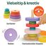 Merle Toys® Stapelturm Holz, 100% FSC-zertifiziertes Holzspielzeug Baby, Stapelturm ab 1 Jahr, Montessori Spielzeug, Stapelspiel ab 1 Jahr, BPA-Frei, Baby Spielzeug aus Holz, 8X Bunte Stapelringe