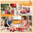 Nauotk Werkzeugkoffer Kinder Werkbank, 2 in 1 Feuerwehrfahrzeug aus Holz und Werkzeug Kinder, Montessori Holzspielzeug Spielzeug ab 2 3 4 5 Jahre, Kinderwerkzeug Werkzeugwagen, Geschenk Junge Mädchen