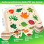 Spielzeug Puzzle ab 1 2 3 Jahre - 3X Set Montessori Holz Steckpuzzle für Kinder ab 4 von QUOKKA - Lernspielzeug für Mädchen and Jungen - Pilze, Blumen, Blätter Lernen