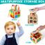 HELLOWOOD 8 in 1 Motorikwürfel ab 1 Jahr Aktivitätswürfel Stapel- und Sortierbrett Wort Karten(Auf Englisch) Motorikspielzeug Baby Montessori Spielzeug Geschenk für Kinder