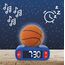 Lexibook, Basketball, Basketball-Nachtlichtwecker, Töne und Melodien, LCD-Bildschirm mit Hintergrundbeleuchtung, beleuchtet, Snooze, blau/orange, RL800BALXB