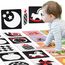 Aolso Sensory Toys Karten, 80pcs Schwarz Weiß Kontrastbuch Baby, Lernkarten Kleinkinder für Visuelle Stimulation und Entwicklung des Gehirns für Pädagogisches Baby Geschenk