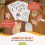Papierdrachen 10m Girlande als Herbstdekoration - Deko zum Basteln für Jungen & Mädchen - Eichhörnchen & Igel | Kreativprojekt in Kita und Schule