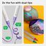 Artistro 24 Metallic Acrylstifte – Dual Tip (Pinsel & Fein) Marker für Stoff, Leinwand, Stein, Glas, Holz – Kalligrafie, Scrapbooking Zubehör, DIY & Geschenk für Kinder und Jugendliche – Kunstset