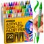 Artistro 72 Acrylstifte – Dual Tip (Pinsel & Fein) Marker für Stoff, Leinwand, Stein, Glas, Holz – Kalligrafie, Scrapbooking Zubehör, DIY & Geschenk für Kinder und Jugendliche – Kunstset