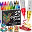 Artistro 24 Acrylstifte – Dual Tip (Pinsel & Fein) Marker für Stoff, Leinwand, Stein, Glas, Holz – Osterdekoration & DIY – Geschenk für Kinder und Jugendliche – Kunstset