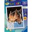 Ravensburger CreArt 28556 - Fohlen mit Kätzchen - Malen nach Zahlen für Kinder ab 7 Jahre, Malset mit Rahmen, Pinsel und Acrylfarben, Geschenk für Mädchen und Jungen, mit Glitzer