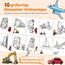 DazSpirit Prickelnadel Set Kinder, Komplettes Prickelset Kinder ab 4 mit 2 Prickelfilz, 2 Prickelnadel & 10 Stickbilder, Entwickelt für Kleine Hände, Prickeln Kit für Kreative Projekte (Transport)