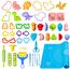 VAIYNWOM Knete Zubehör, 47 PCS Knete Werkzeug Plastilin Werkzeuge Schere Teigrolle, Formen zur Herstellung von Tieren, Dinosauriern Obst und Gemüse, mit Knetmatte Aufbewahrungstasche