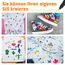APOGO Lätzchen zum Bemalen 10 Stück Weiße Lätzchen 29.5 * 25.3cm Aus Baumwolle und Wasserdichte Seite, mit 24 Textilstie und 4 Schablonen für Junge und Mädchen Baby shower Party Deko