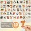 Vicloon Kleine Tiere Sticker Set, 50 Stück Wasserdicht Vinyl Stickers, Anime Sticker Set, Cartoon Aufkleber für Auto Laptop Skateboard Fahrrad Moped Motorrad