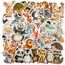 Vicloon Kleine Tiere Sticker Set, 50 Stück Wasserdicht Vinyl Stickers, Anime Sticker Set, Cartoon Aufkleber für Auto Laptop Skateboard Fahrrad Moped Motorrad