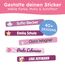 melu kids® Namensaufkleber Kinder für Schule & Kita (225 Stück) - Personalisierte Aufkleber mit Namen für Stifte und alle Schulsachen - Wasserfest in Spülmaschine (Lila)