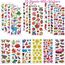 Willingood 3D Sticker Aufkleber Set für Kinder Mädchen 25 Verschiedene Blätter 600+ Geschwollen Stickers mit Dinosaur, Cars, Parteibevorzugungen, Mitgebsel Kindergeburtstag und Gastgeschenke