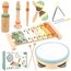 KUOFANY Musikinstrumente für Kinder ab 3 Jahren, Holzspielzeug mit Xylophon, Triangel, Maracas, Tamburin, Klanghölzern und Klarinette, Grau, Kleinkindgerecht
